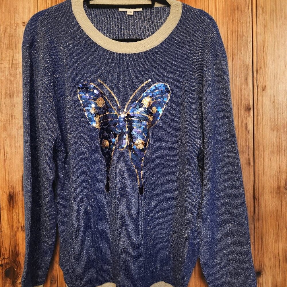GeeGee NWT 2XL Cotton Blend Top | Soft Stretchy Casual Everyday Sweater - Picture 3 of 12